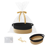 Gift Basket with Gift Bag and Ribbons,Small Rope Woven Shelf Storage,Baskets for Gifts Empty,Birthday,Shower,Decorative Organizer Box for Cat Dog Pet with Handles(White)