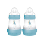MAM Easy Start Anti-Colic Baby Bottles, Extra Slow Flow, Breastfeeding-Like Silicone Nipple Bottle, Reduces Colic, Gas, & Reflux, Easy-to-Clean, BPA-Free, Vented Baby Bottles for Newborns, 0-3 Months