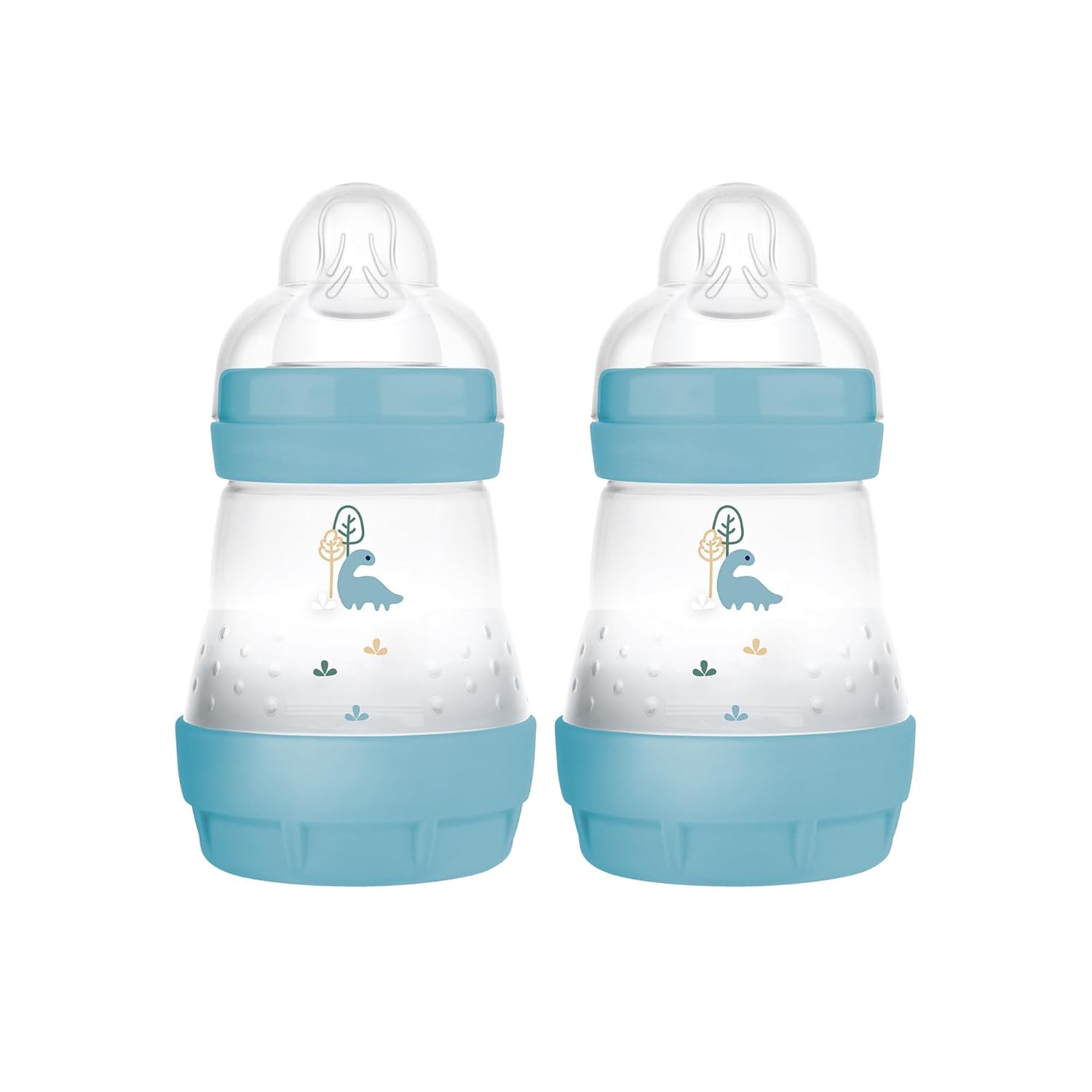 MAM Easy Start Anti-Colic Baby Bottles, Extra Slow Flow, Breastfeeding-Like Silicone Nipple Bottle, Reduces Colic, Gas, & Reflux, Easy-to-Clean, BPA-Free, Vented Baby Bottles for Newborns, 0-3 Months