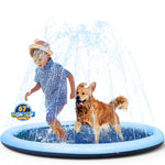 VISTOP Non-Slip Splash Pad for Kids and Dog, Thicken Sprinkler Pool Summer Outdoor Water Toys - Fun Backyard Fountain Play Mat for Baby Girls Boys Children or Pet Dog (59 inch, Red&Yellow&Green&Blue)