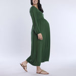 Motherhood Maternity Women’s Long Sleeve Empire Waist Maxi Pregnancy Dress, Green Pastures, Large