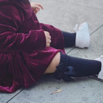 American Trends Baby Knee High Socks Tube Long Stockings for Girls Boys Newborn Infants Toddlers Ruffled Uniform Socks Bow-Knot 12-36 Months