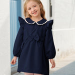 Kucnuzki Baby Girl Clothes 18-24 Months Long Sleeve Princess Dresses Blue Ruffle Fairy Cute Dress Toddler Girls Casual Dress Fall Winter Outfit Clothes for Kid
