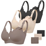 Vinfact 3 Pack Nursing Bras for Breastfeeding Comfort Hollow Breast Feeding Bras Women Seamless Maternity Bras for Pregnancy