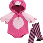 Madjtlqy Halloween Costumes Toddler Baby Boy Girl Flamingo Animal Hooded Sleeveless Romper Jumpsuit Legging Duck Outfits