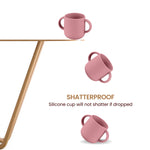 Mintlyfe Pack of 2 Silicone Drinking Mug Cup for Toddlers Kids (Blush/Mauve)