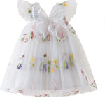 NNJXD Baby Girl Tulle Dress Casual Flower Embroidery Toddler Dresses