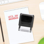 Let's Go Brandon Stamp - American Political Self-Inking Rubber Stamp - Red Ink - Patriotic LGB Imprint - Large Size