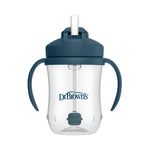 Dr. Brown's Transition Sippy Cup with Soft Spout - Pink - 6oz - 6m+ & Dr. Brown’s Milestones Baby’s First Straw Cup, Training Cup with Weighted Straw, Dark Blue, 6m+