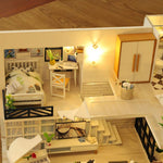 GuDoQi DIY Miniature Dollhouse Kit, Tiny House kit with Furniture and Music, Miniature House Kit 1:24 Scale, Great Handmade Crafts Gift for Birthday Easter, Simple Life House