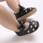 LAFEGEN Baby Girls Mary Jane Flats with Bownot Non Slip Soft Sole PU Leather Newborn Infant Toddler First Walker Cirb Dress Shoes(12-18 Months Toddler 21 Black)