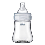 Chicco Duo 5oz Hybrid Baby Bottle, Real Glass Inside, Lightweight Plastic Outside, Patented Invinci-Glass Technology, Intui-Latch Nipple, Clear/Grey