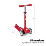 Radio Flyer Kids Scooter, Toddler Scooter, Toddler Outdoor Toys, Kids Toys for Ages 2-5, Flyer Glider Jr. with Light Up Wheels, Red