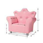 Melissa & Doug Pink Faux Leather Child’s Crown-Back Armchair (Kid’s Furniture) Princess Chair for Toddlers, Children's Furniture, Pink Chair for Kids