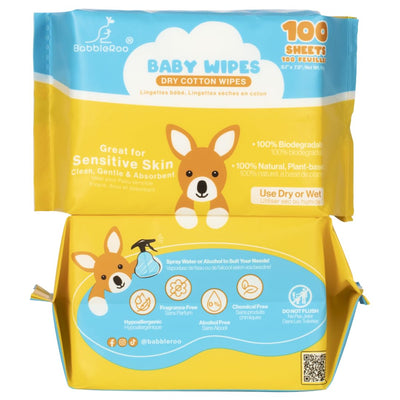 BabbleRoo baby wipes packaging with cartoon kangaroo design on a white background