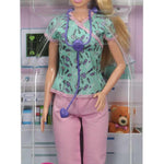 Barbie Careers Fashion Doll & Accessory, Nurse Wearing Print Top, Pink Pants & White Shoes with Stethoscope