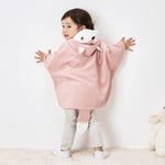 pureborn Toddler Girls Hooded Cape Cloak Fall Warm Outwear Carseat Poncho Jacket Winter Outfit Fox Face Pink 1-3 Years