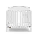 Graco Benton 4-in-1 Convertible Mini Crib with Bonus Crib Mattress – GREENGUARD Gold Certified, 2.75-Inch Mattress Included, Baby Crib Converts to Twin Bed, Ideal for Small Spaces (White)
