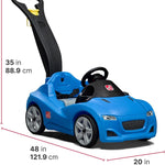 Step2 Whisper Ride Cruiser Kids Push Car, Ride On Toy, Stroller Substitute, Includes Seat Belt & Horn, Made of Durable Plastic, Max Weight 50 lbs., For Toddlers 1.5-4 Years Old, Blue