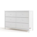 Graco Olivia 6 Drawer Double Dresser (White) – GREENGUARD Gold Certified Storage for Baby and Kids Bedroom, Interlocking Drawer System, Anti-Tip Kit Included