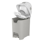 Foundations Mini Hands-Free Diaper Pail with Airtight Lid, Durable & Odorless Diaper Disposal, Large Capacity, Holds up to 30 Newborn Diapers, Refill with Any Bags, Baby Registry Gift - Gray