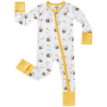 pureborn Baby Girls Sleeper Viscose from Bamboo Pajamas 2-Way Zipper Snug Fit Sleepwear Buzzy Bee 0-3 Months