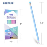 ECOTREE Pre-Sharpened Pencils #2 Cute Number 2 Pencils with Erasers for Kids Eco Rainbow Paper Pencil for School, Writing, 12 Count