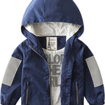 Volunboy Toddler Boys Windbreaker Casual Outerwear Kids Lightweight Zip Hooded Jacket Baby Cute Dust Coat