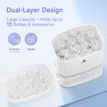 Snow Bear Baby Bottle Sterilizer and Dryer with Touchscreen, 6-in-1 Steam Bottle Sterilizer for Baby Bottles Pacifier, Breast Pump Part, 13 Bottles Extra-Large Capacity for Fast Drying Baby Essential