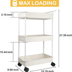 Baby Diaper Caddy, Plastic Movable Cart for Newborn Nursery Essentials Diaper Storage Caddy Organizer for Changing Table & Crib, Easy to Assemble, Beige