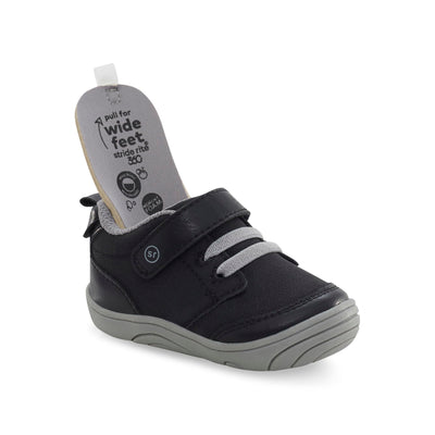 Stride Rite 360 Unisex Child Taye 2.0 First Walker Shoe, Black, 3 Infant