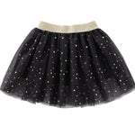 Toddlers Girls Sparkle Tulle Tutu Skirt with Sequins Stars Moon Sun (Black, 1-2years)