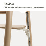 Bugaboo Giraffe Wooden Baby High Chair, Adjustable in 1 Second, Easy to Clean, Safe and Ergonomic Highchair, Suitable from Birth in Combination with Newborn Set (Sold Separately), White