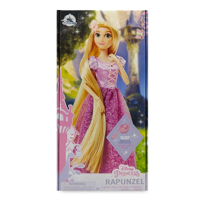Disney Store Official Disney Princess Classic Doll (Rapunzel from Tangled), 11 Inches, Includes Brush with Molded Details, Fully Posable Toy in Classic Outfit - Disney Princess Toys for Girls