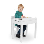 Melissa & Doug Wooden Child's Lift-Top Desk & Chair - White Play Desk and Chair Set for Toddlers and Kids Ages 3+
