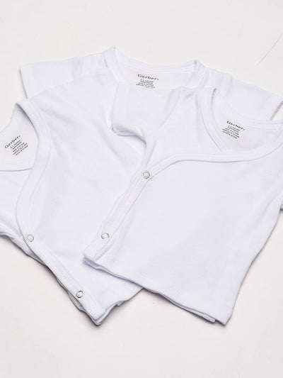 Gerber Baby Girls' 3-Pack Short-Sleeve Side-Snap Shirt