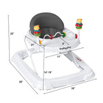 BABY JOY Baby Walker, Foldable Activity Walker with Adjustable Height, Large Tray & Removable Toys, Baby Walker with Wheels for Boys Girls 6-18 Months (Gray)