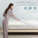 Queen Size Bamboo Rayon Mattress Protector with Zipper - 100% Waterproof Zippered Mattress Cover - Soft & Cooling Noiseless Bed Mattress Covers - Top Removable Mattress Encasement 7-9" Deep