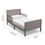 Delta Children Fancy Wood Toddler Bed - Greenguard Gold Certified, Grey
