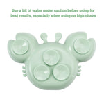 PandaEar 2 Pack Silicone Suction Plates for Toddlers Baby with 4 Spoons Self Feeding, Divided Unbreakable Toddler Plates with Suction, Baby Plates and Utensils Set, Baby Dishes, Green Crab & Pink Bee