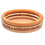 Inflatable Baby Pool Small Kiddie Swimming Pool, 3 Rings Round Pad Pool for Kids & Toddler, Portable Beach Backyard Kiddie Pool, Indoor & Outdoor Water Game Toys for Girl/Boy (Brown)