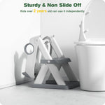Rabb 1st Potty Training Seat, Toddler Toilet Seat for Kids Boys Girls, 2 in1 Potty Training Toilet with Step Stool, 6 Adjustable Height, Splash Guard, Stable Triangular Anti-Slip Design(Grey)