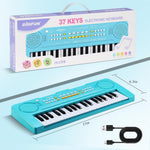 Keyboard Piano for Kids, BIGFUN 37 Keys Toddler Piano Multifunction Music Educational Instrument Toy, Electronic Kids Keyboard for 3-7 Year Old Girls and Boys (Blue)