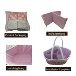 Pink Diaper Caddy Organizer for Baby Girl-Large Portable Diaper Caddy Basket for Changing Table-Diaper Organizer Caddy-Car Travel Tote Bag-Newborn Registry Baby Shower Basket for Diapers & Wipes