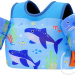 MoKo Toddler Swim Vest for Kids, Swim Arm Floaties 13-70lbs Cartoon Swimming Water Wings Pool Float Vests Sleeves Shoulder Straps Arm Band for Children Learn to Swim