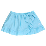 RuffleButts Girls Swim Bow Skirt Cover-Up - Blue Breeze, 2T/3T