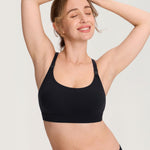 MOMANDA Y-Back Nursing Sports Bras for Breastfeeding Wireless Maternity Workout Yoga Bra Black Medium