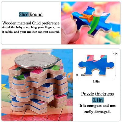 Puzzles for Kids Ages 4-8 60 Pieces Jigsaw Puzzles for Boys and Girls Educational Learning Puzzles in Metal Box