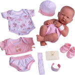 8 piece Layette Baby Doll Gift Set | JC Toys - La Newborn Nursery | 14" Life-Like Doll w/ Accessories | Pink | Ages 2+