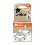 Tommee Tippee Natural Start Baby Bottle Nipples, Breast-Like for A Natural Latch, Anti-Colic Valve, Soft Silicone, Medium Flow, 3+ Months, Pack of 2